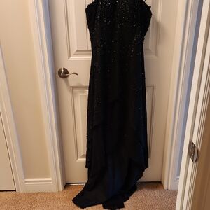 Aviena Designs Beaded  Black High Low Dress